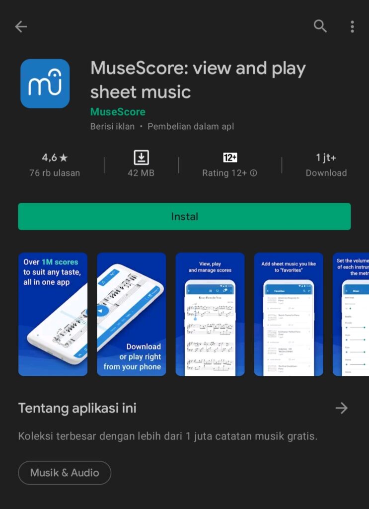 Tempo musik MuseScore