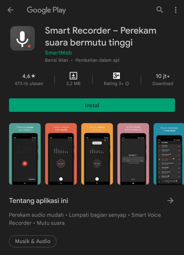 Aplikasi perekam panggilan telepon